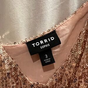 Torrid Rose Gold Sequin Blouse
